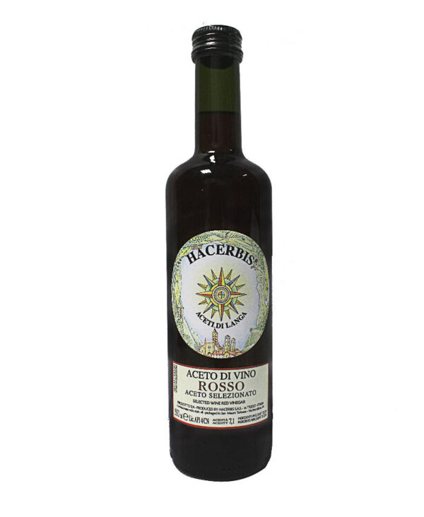 HACERBIS Aceto di Vino Rosso Piemonte 500 ml Olio e Aceto
