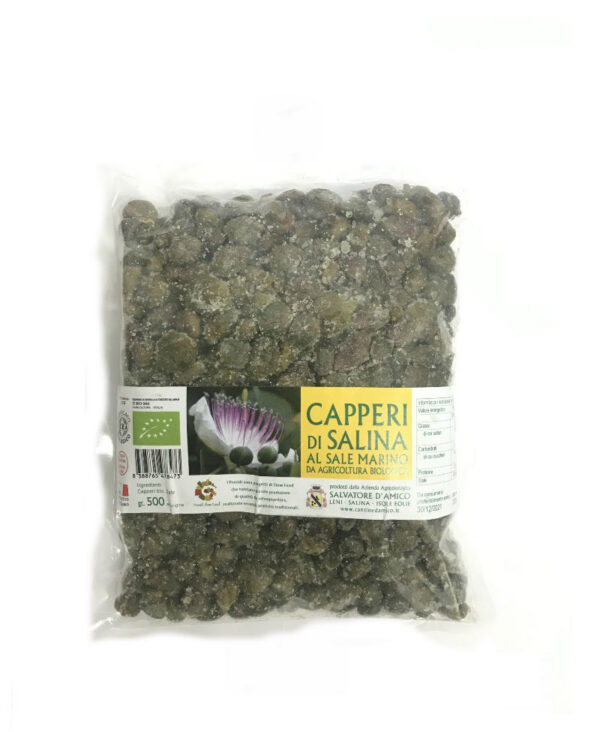 DAmico Salvatore Capperi Medi al Sale Marino Biologico Sicilia 500g