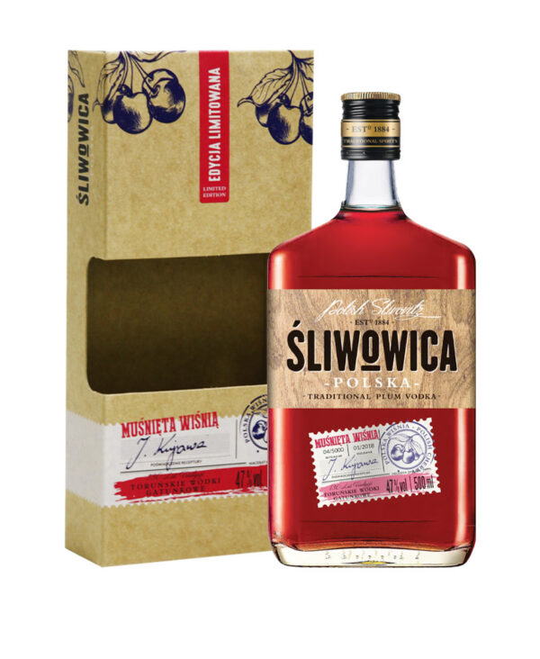 Torunskie Wodki Gatunkowe Slivovica Vodka alla Prugna e Ciliegia Ambra 500ml