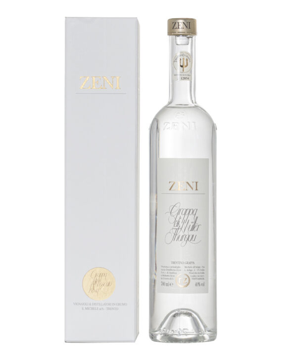 Zeni Grappa di Muller Thurgau Trentino Gift Box Italian Distillate