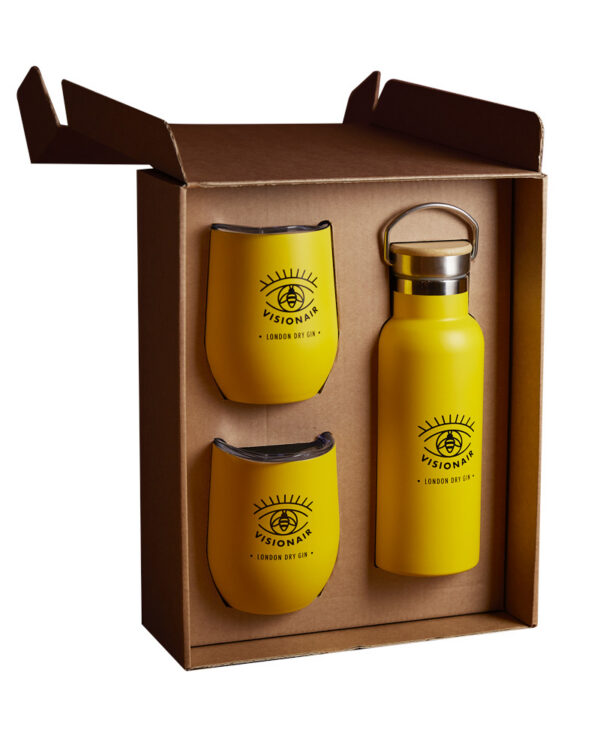 Visionairgin Gift Box Toscana grappa con 1 bottiglia e 2 bicchieri termici
