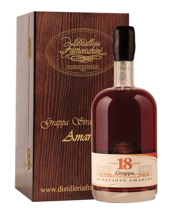 Franceschini Grappa Stravecchia 18 Jahre Recioto Amarone Veneto Etui