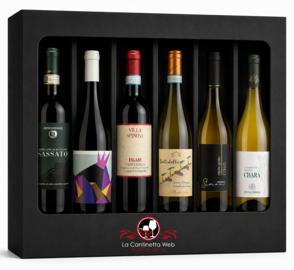 Box degustazione “Viaggio tra i vini d’Italia” – 6 bottiglie